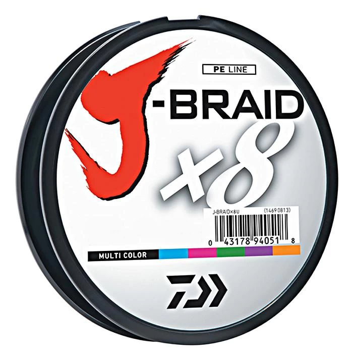 Daiwa J-Braid X8 Braided Line 550 Yards Multi-Color 3 Daiwa J-Braid X8 Braided Line 550 Yards Multi-Color